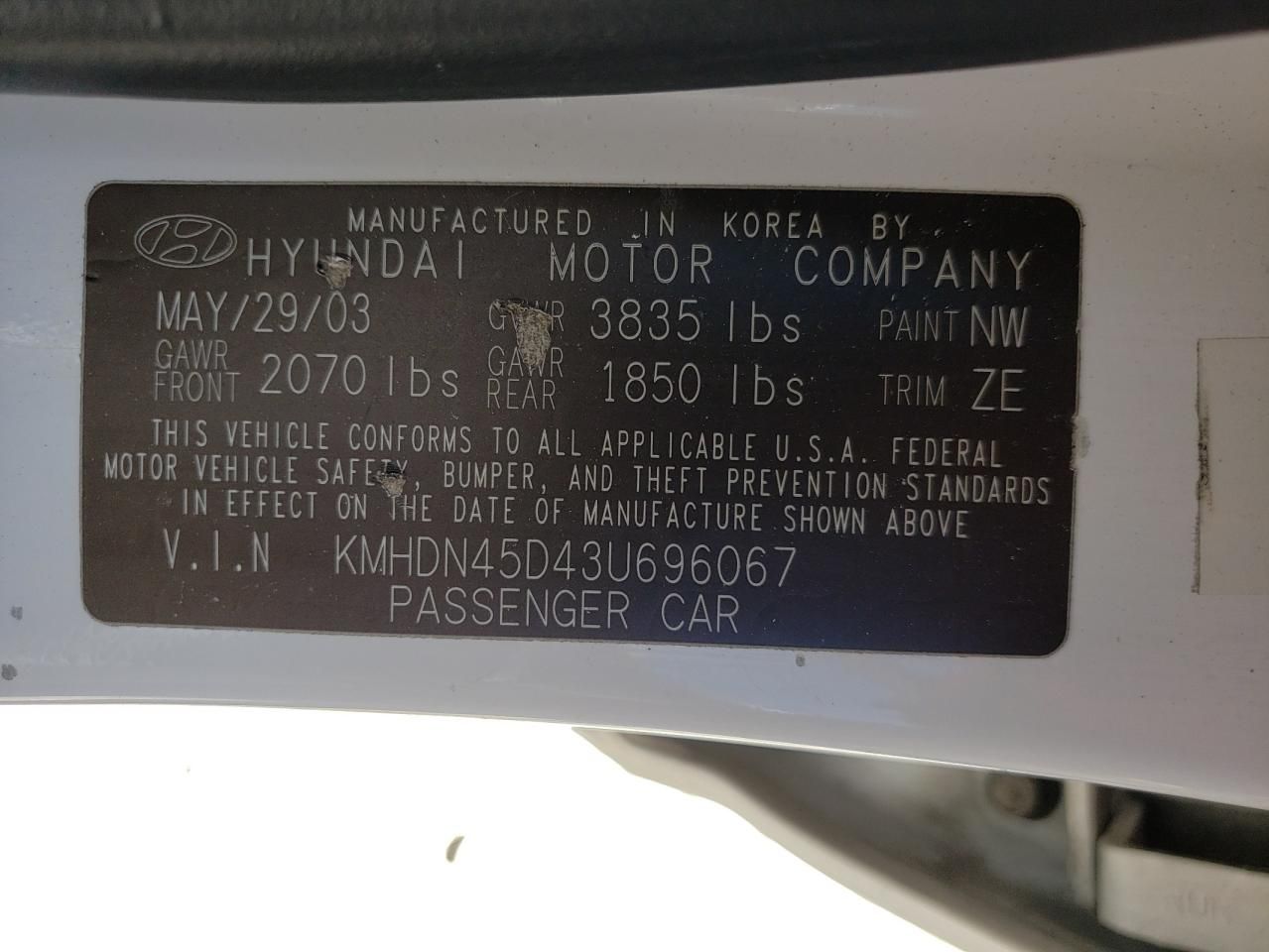 2003 Hyundai Elantra gls