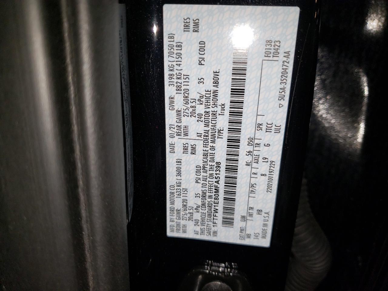 2021 Ford F150 Supercrew