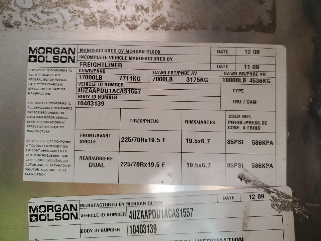 2010 Freightliner Chassis M Line WALK-IN Van