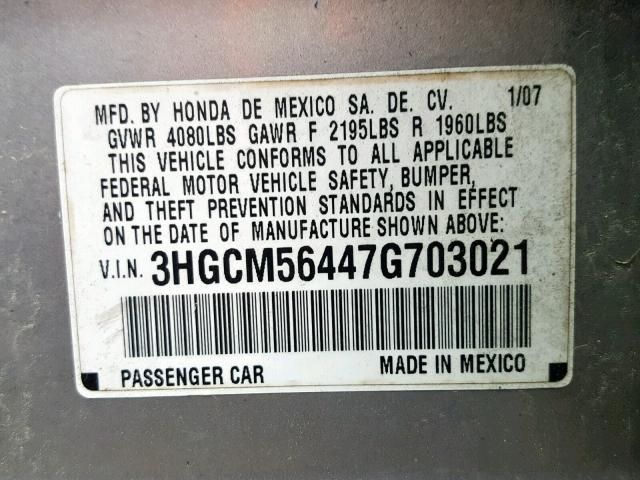 2007 Honda Accord lx