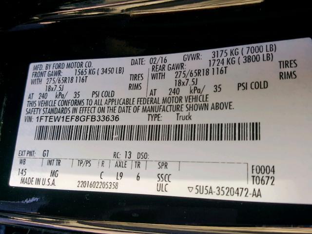 2016 Ford F150 Supercrew