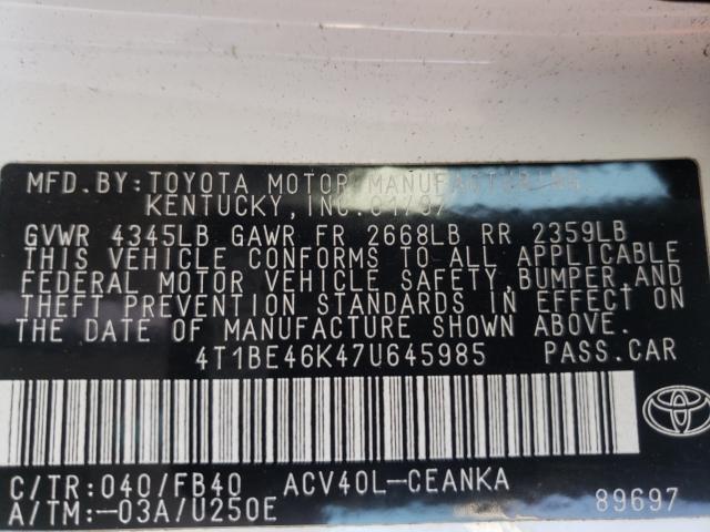 2007 Toyota Camry le