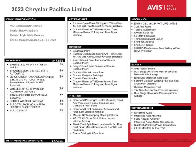 2023 Chrysler Pacifica Limited