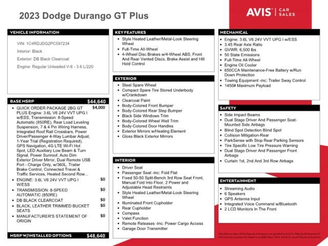 2023 Dodge Durango GT