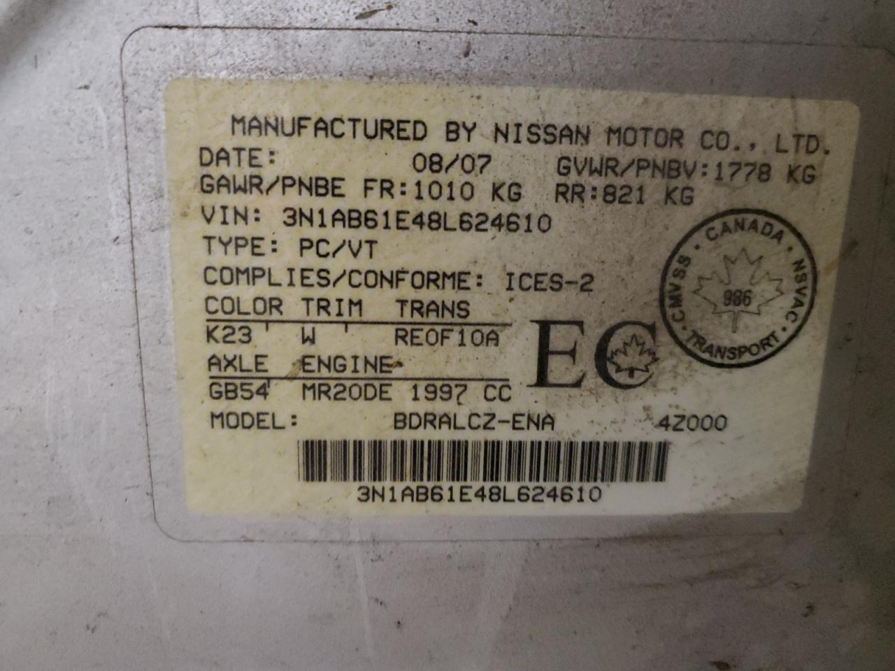 2008 Nissan Sentra 2.0
