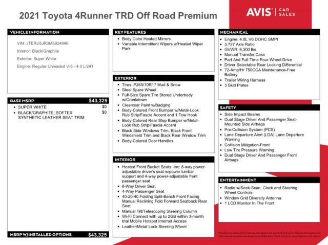 2021 Toyota 4runner SR5 Premium
