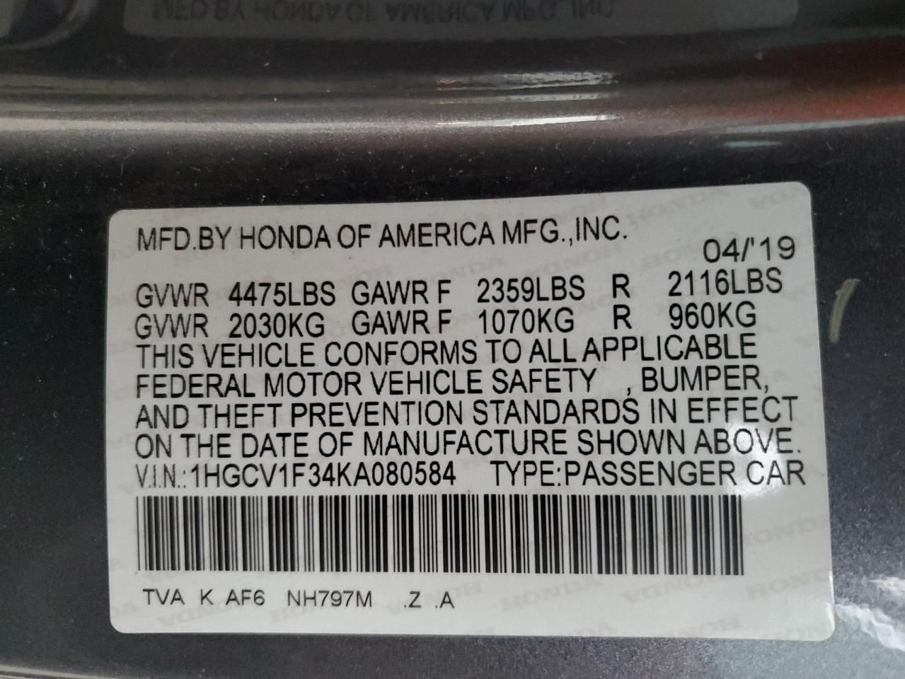 2019 Honda Accord Sport