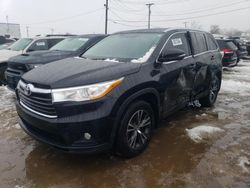 Salvage cars for sale from Copart Chicago Heights, IL: 2016 Toyota Highlander XLE