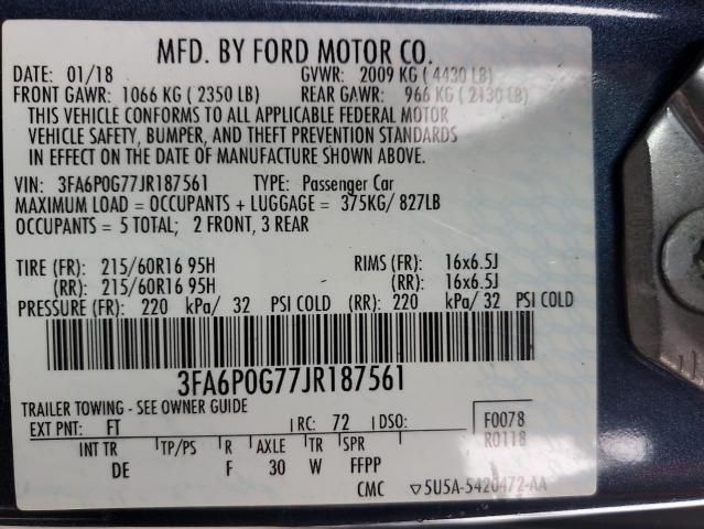 2018 Ford Fusion S