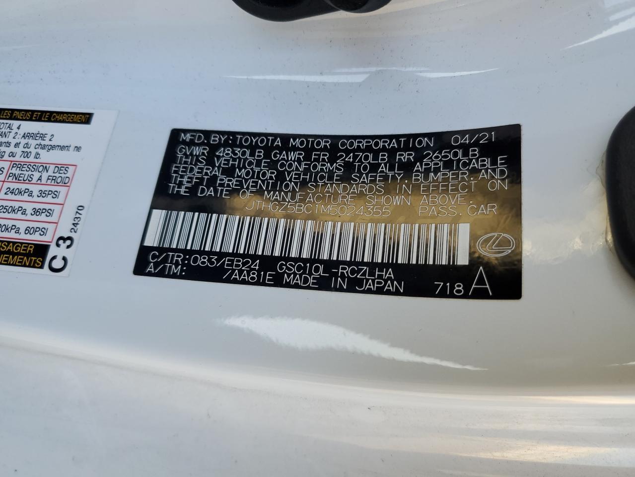 2021 Lexus Rc 350 Base