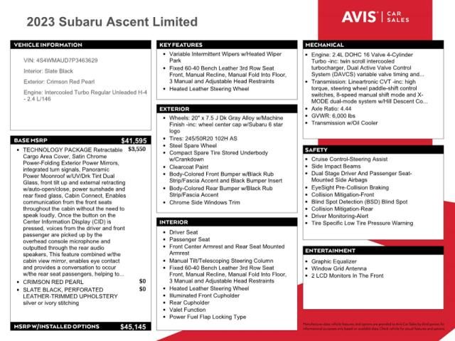 2023 Subaru Ascent Limited