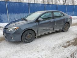 Salvage cars for sale from Copart Atlantic Canada Auction, NB: 2015 Toyota Corolla L