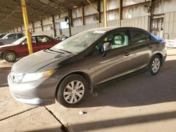 Salvage cars for sale from Copart Phoenix, AZ: 2012 Honda Civic LX