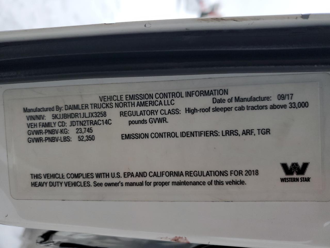 2018 Western Star 5700 XE