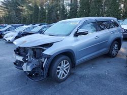 Toyota Highlander salvage cars for sale: 2016 Toyota Highlander LE