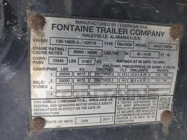 2018 Fontaine Flatbed TR