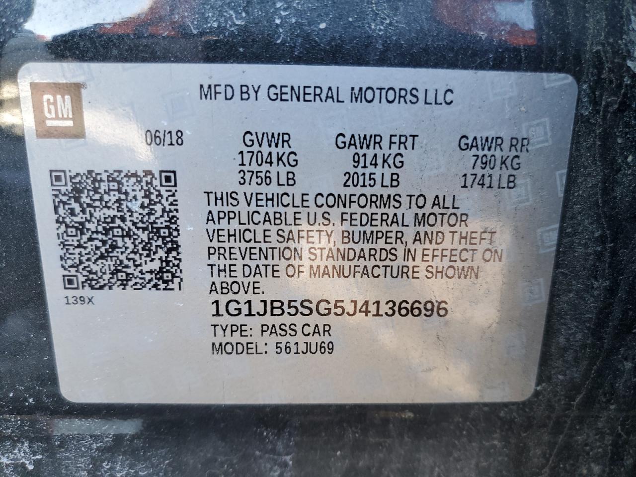 2018 Chevrolet Sonic ls