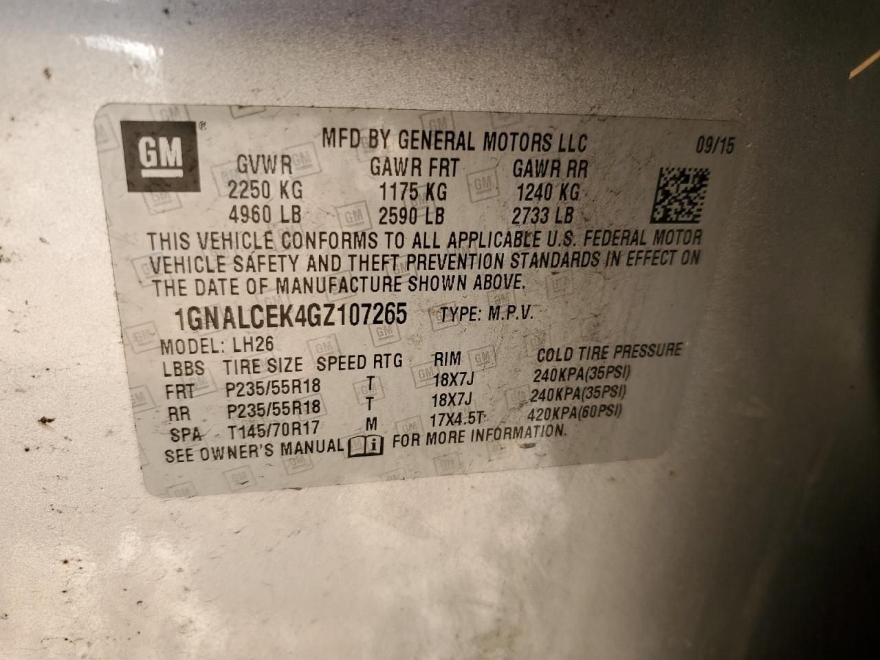 2016 Chevrolet Equinox lt