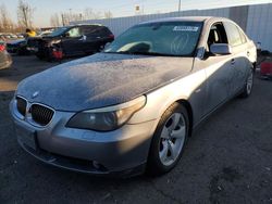 BMW salvage cars for sale: 2007 BMW 525 I