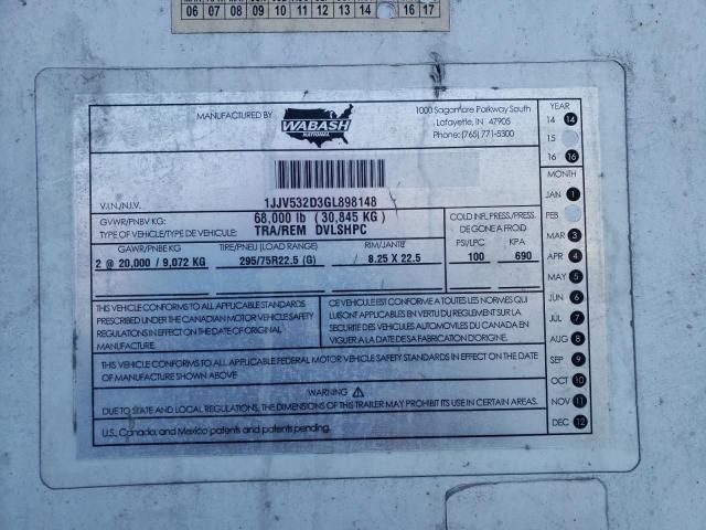 2016 Wabash DRY Van