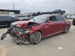 2018 Lincoln Continental Select en venta en Grand Prairie, TX