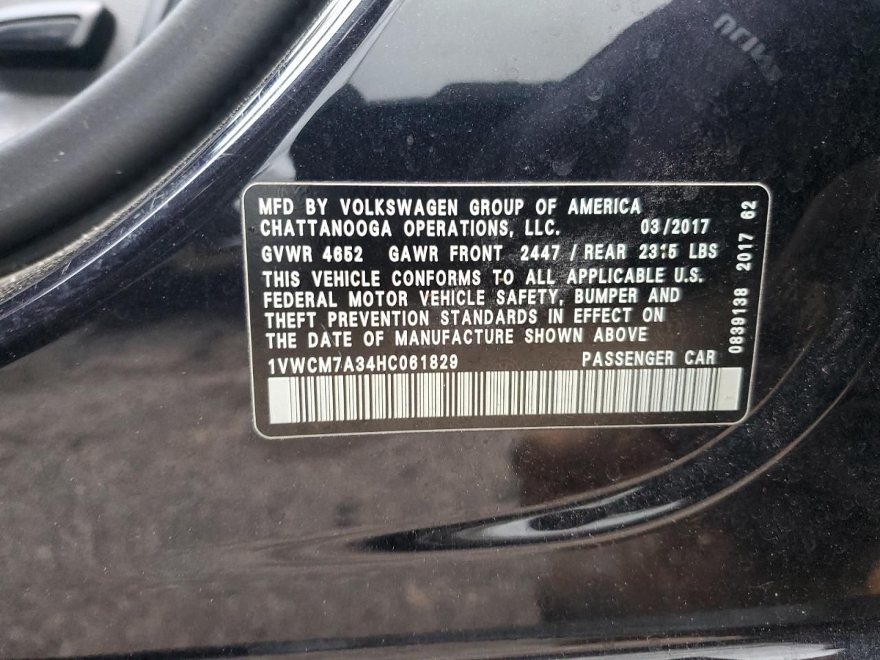 2017 Volkswagen Passat sel Premium