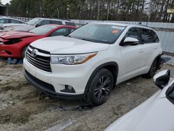 Toyota Highlander salvage cars for sale: 2016 Toyota Highlander XLE