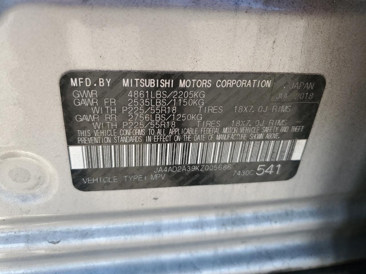 2019 Mitsubishi Outlander es