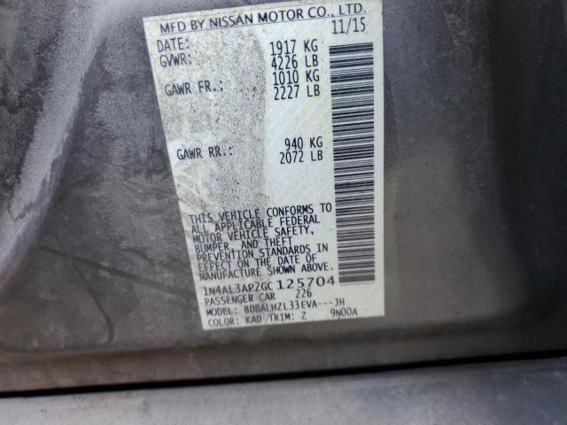 2016 Niss Altima 2.5 sr