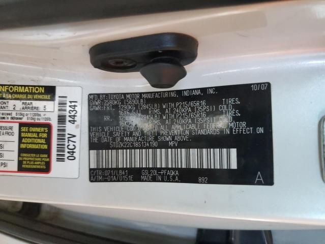 2008 Toyota Sienna XLE