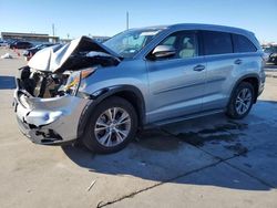 Toyota Highlander Vehiculos salvage en venta: 2015 Toyota Highlander XLE