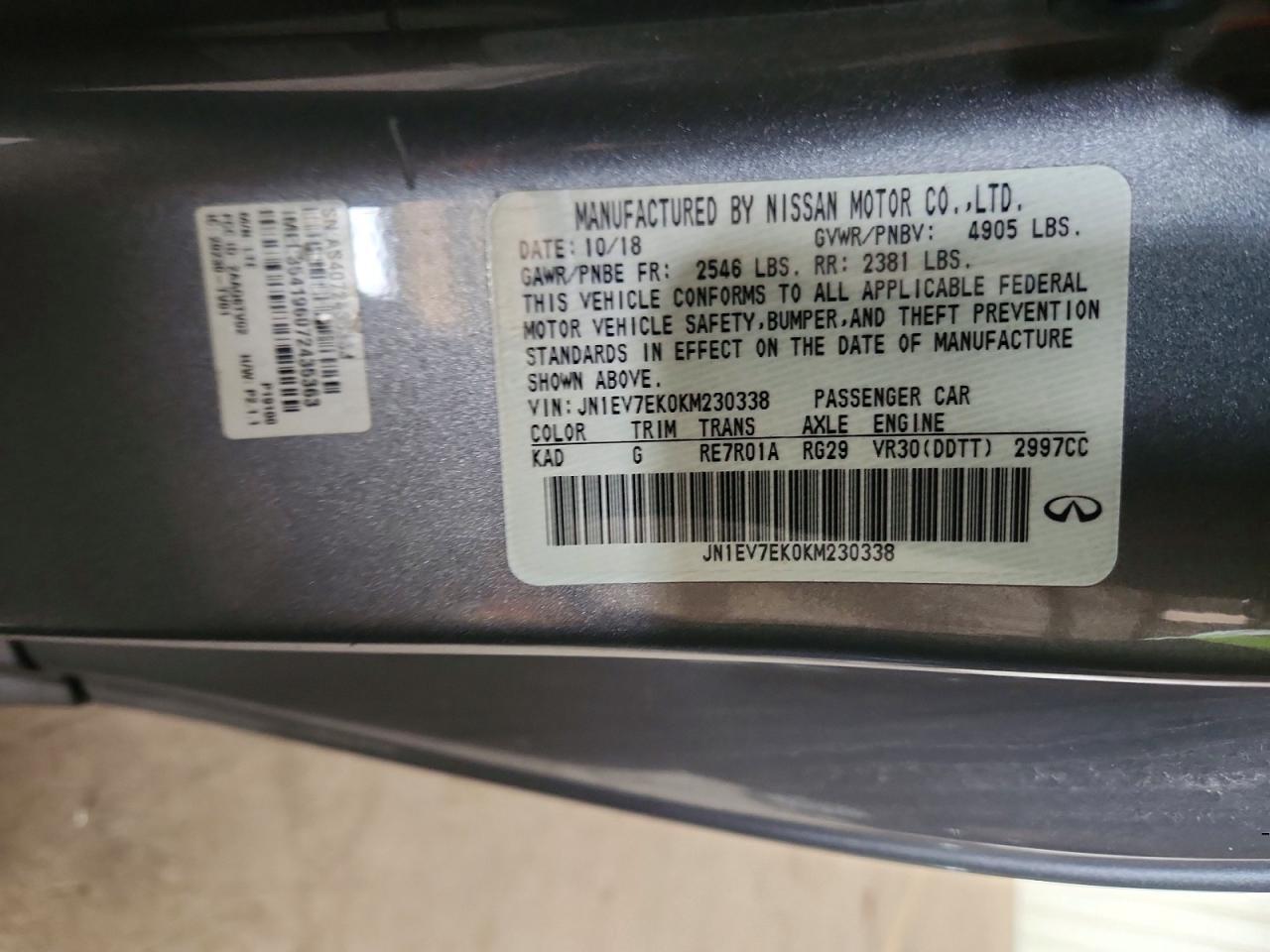 2019 Infiniti Q60 Pure
