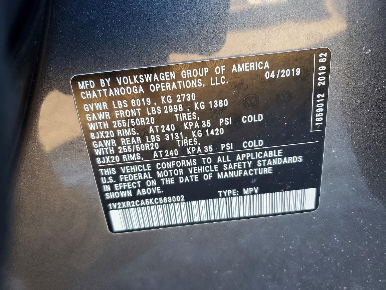 2019 Volkswagen Atlas se