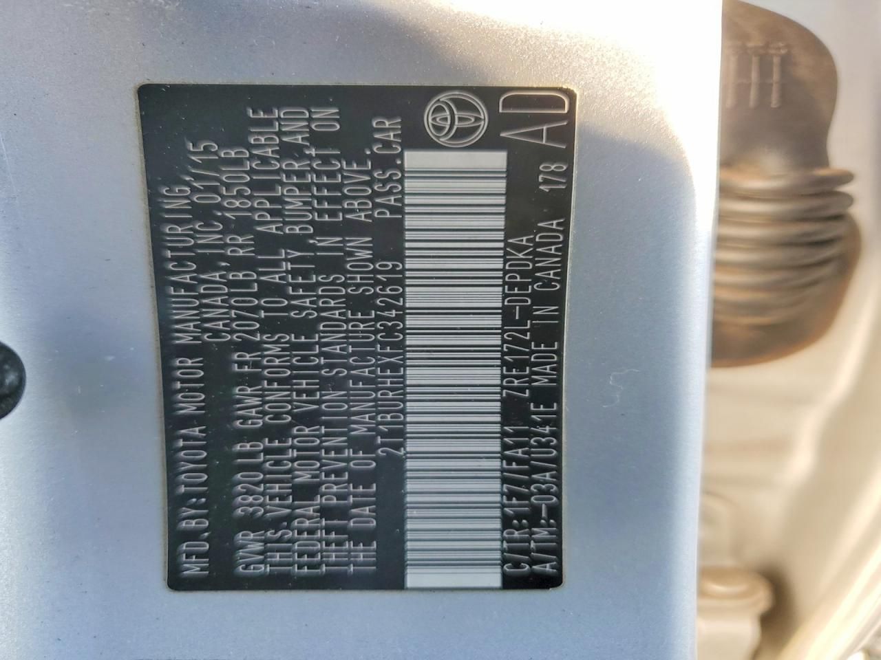 2015 Toyota Corolla l