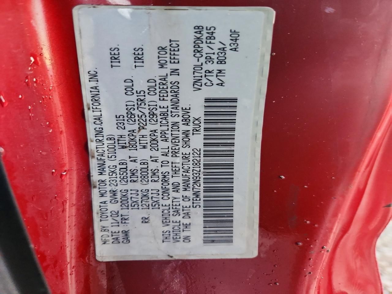 2003 Toyota Tacoma Xtracab