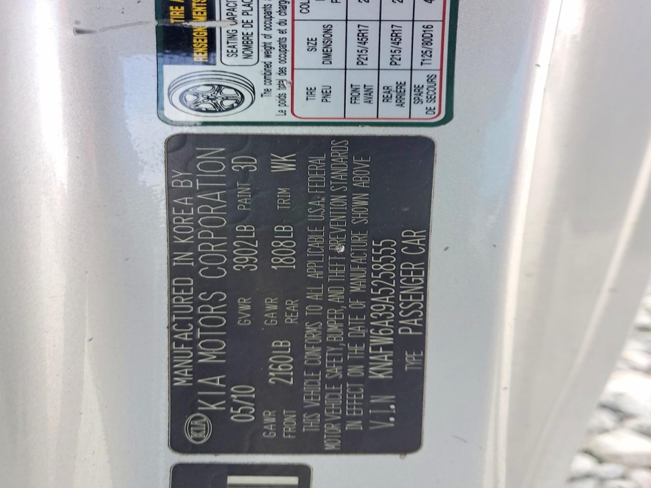 2010 KIA Forte sx