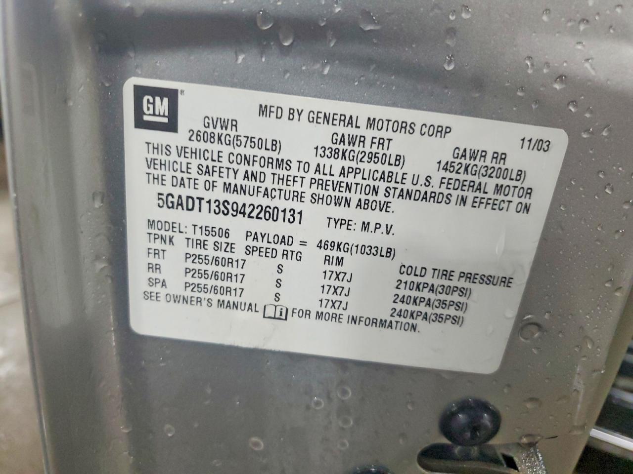 2004 Buick Rainier cxl