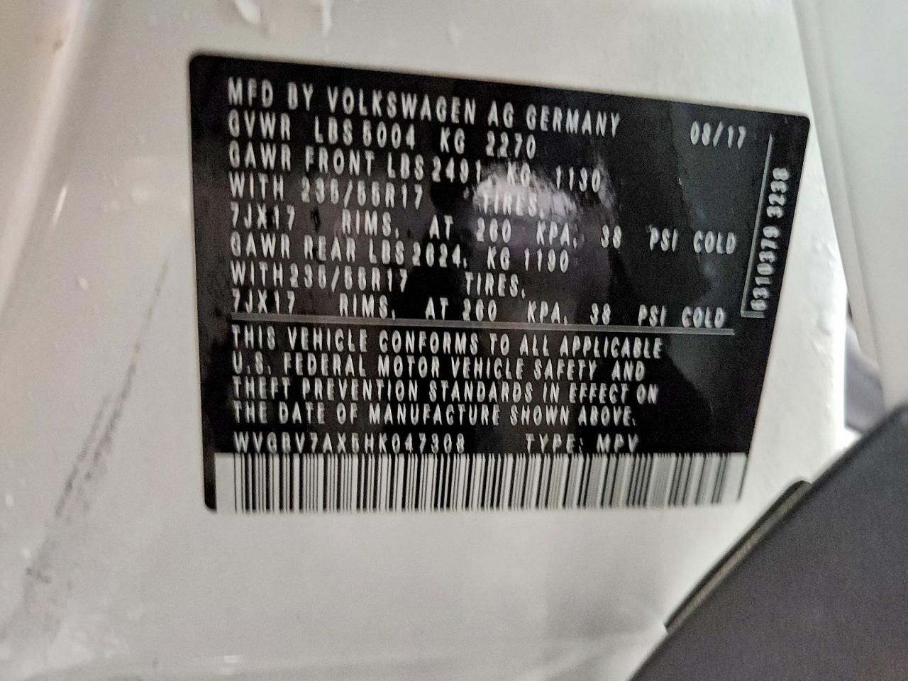 2017 Volkswagen Tiguan s