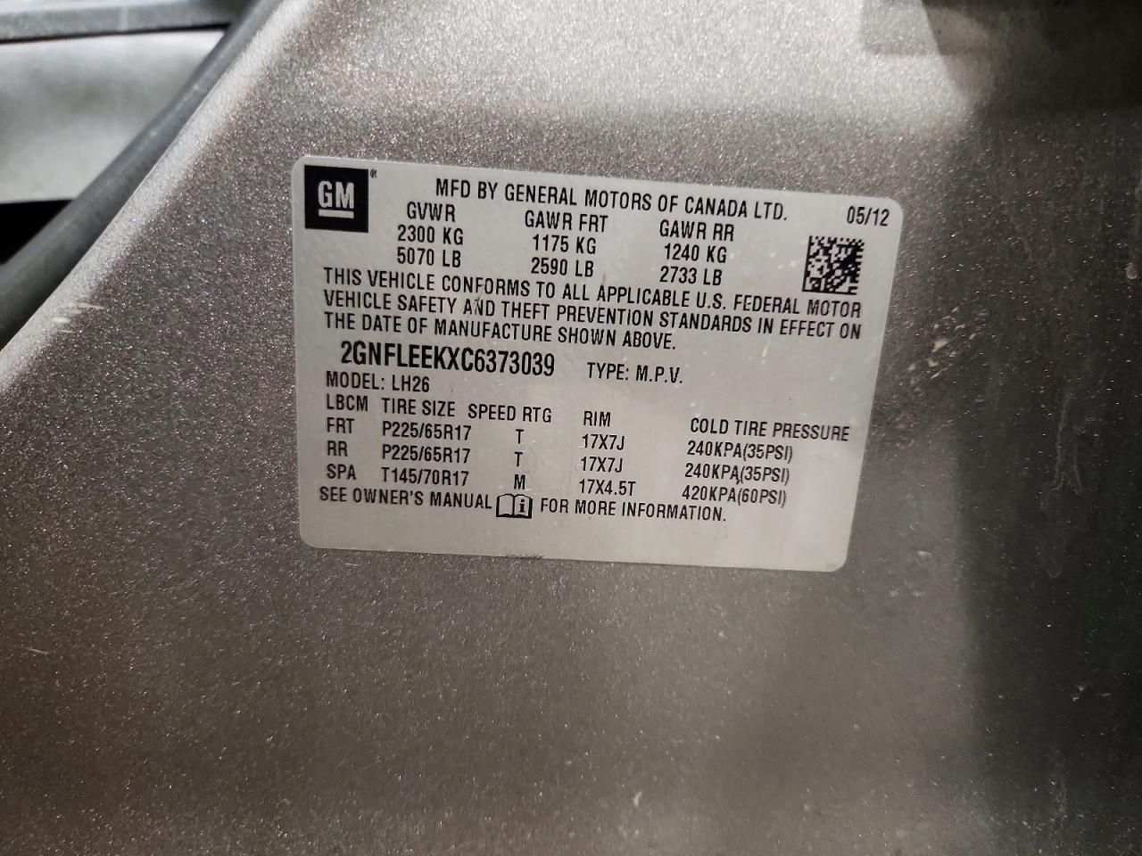 2012 Chevrolet Equinox lt