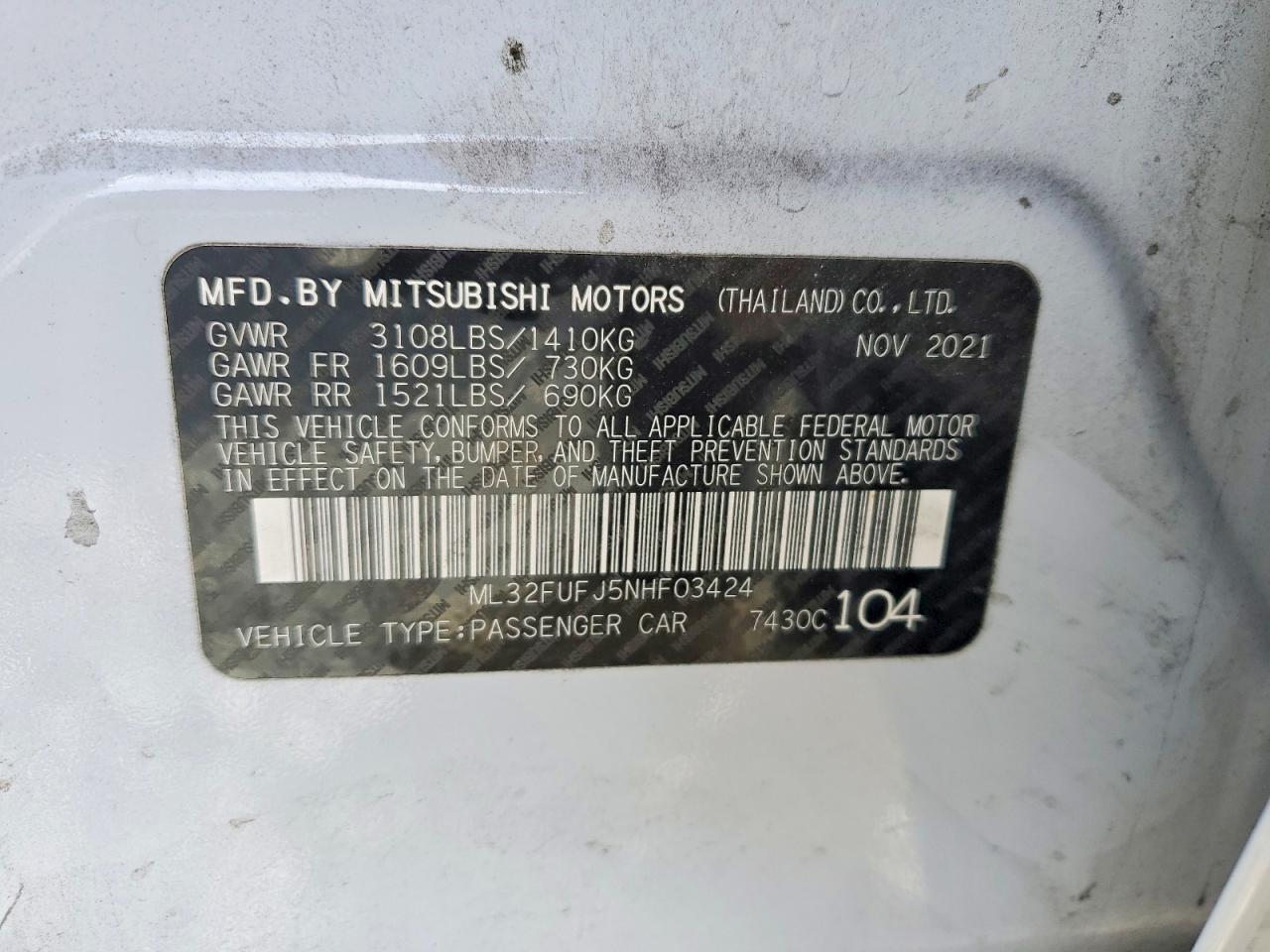 2022 Mitsubishi Mirage G4 es