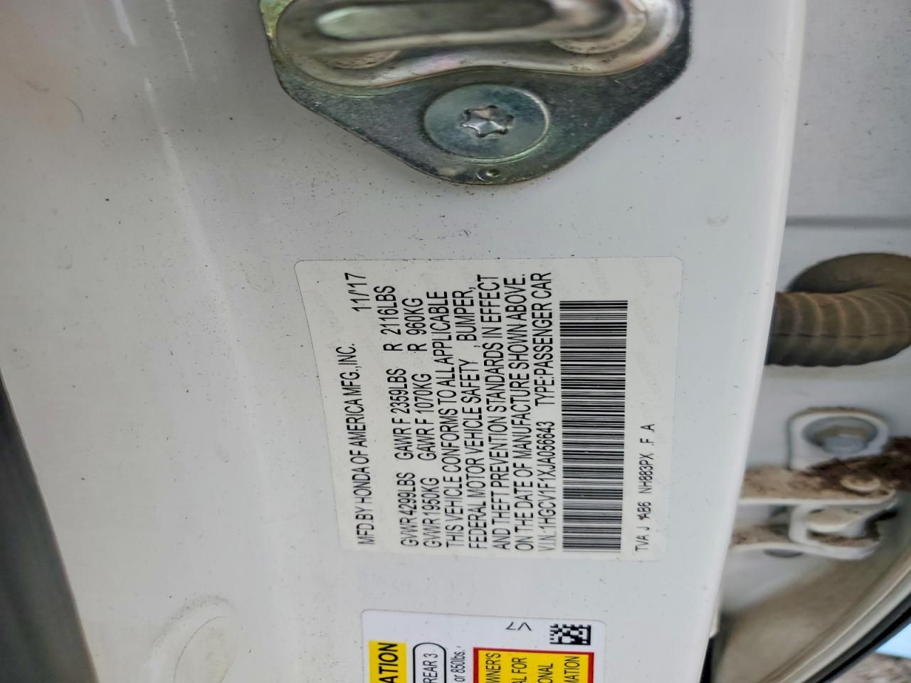 2018 Honda Accord lx