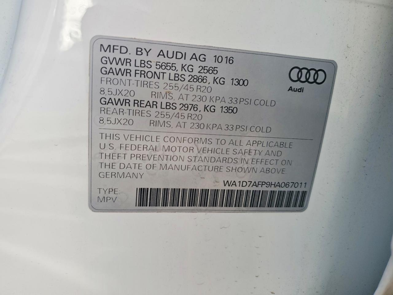 2017 Audi Q5 Premium Plus S-line