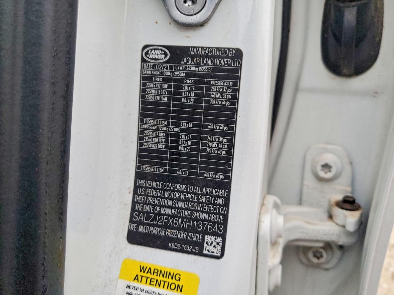 2021 Land Rover Range Rover Evoque s