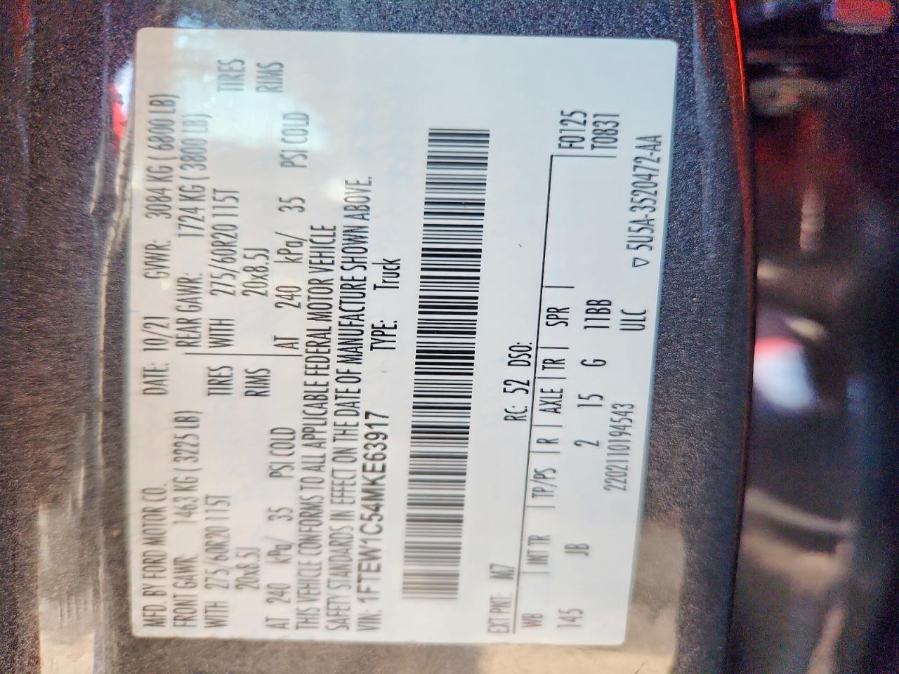 2021 Ford F150 Supercrew