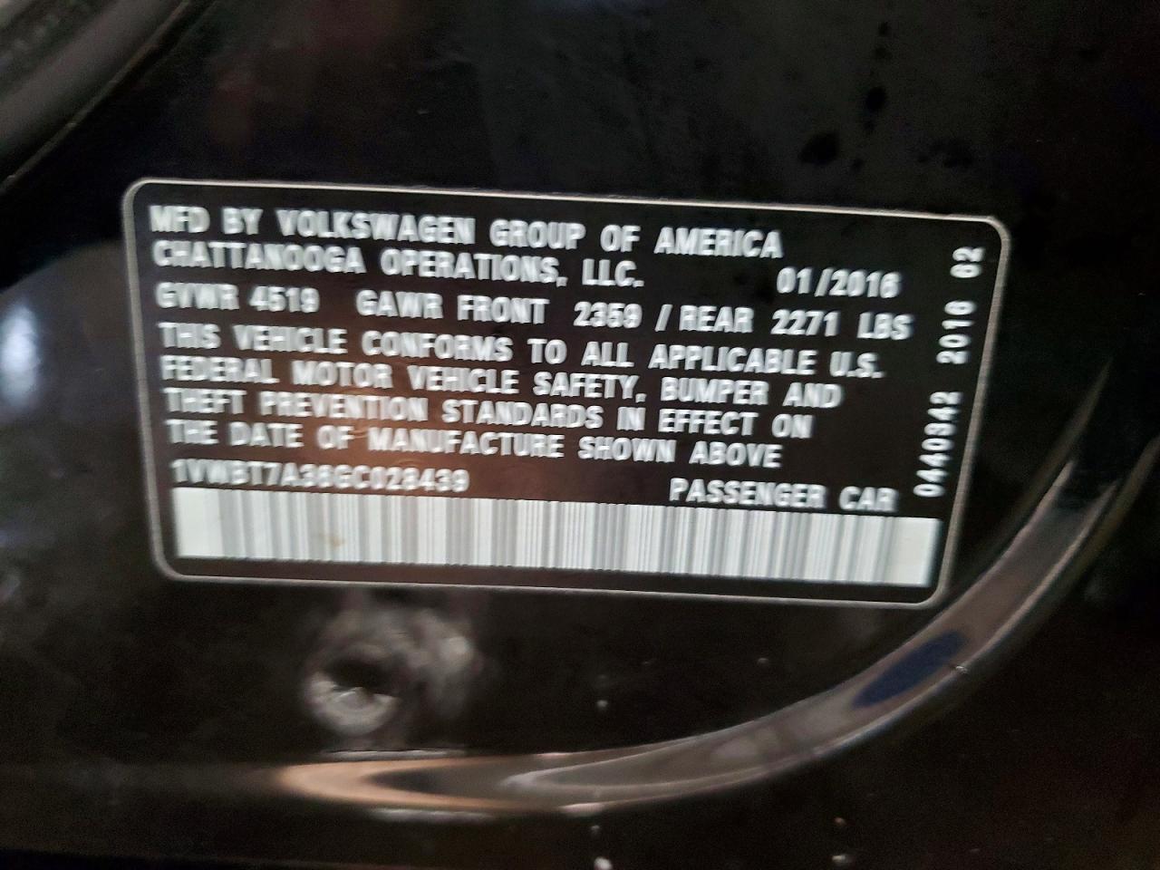 2016 Volkswagen Passat se
