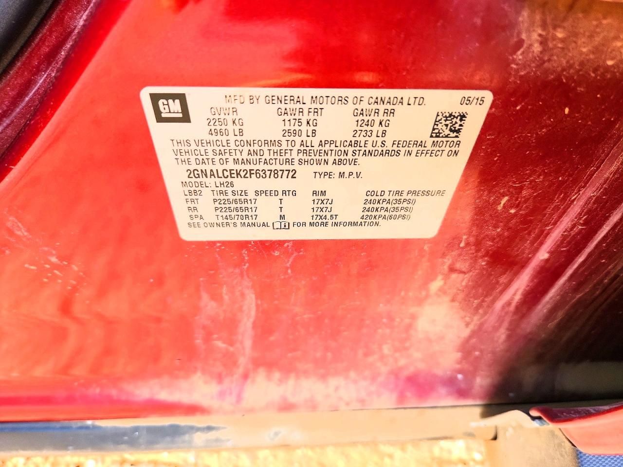 2015 Chevrolet Equinox lt