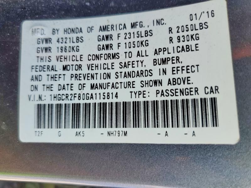 2016 Honda Accord exl