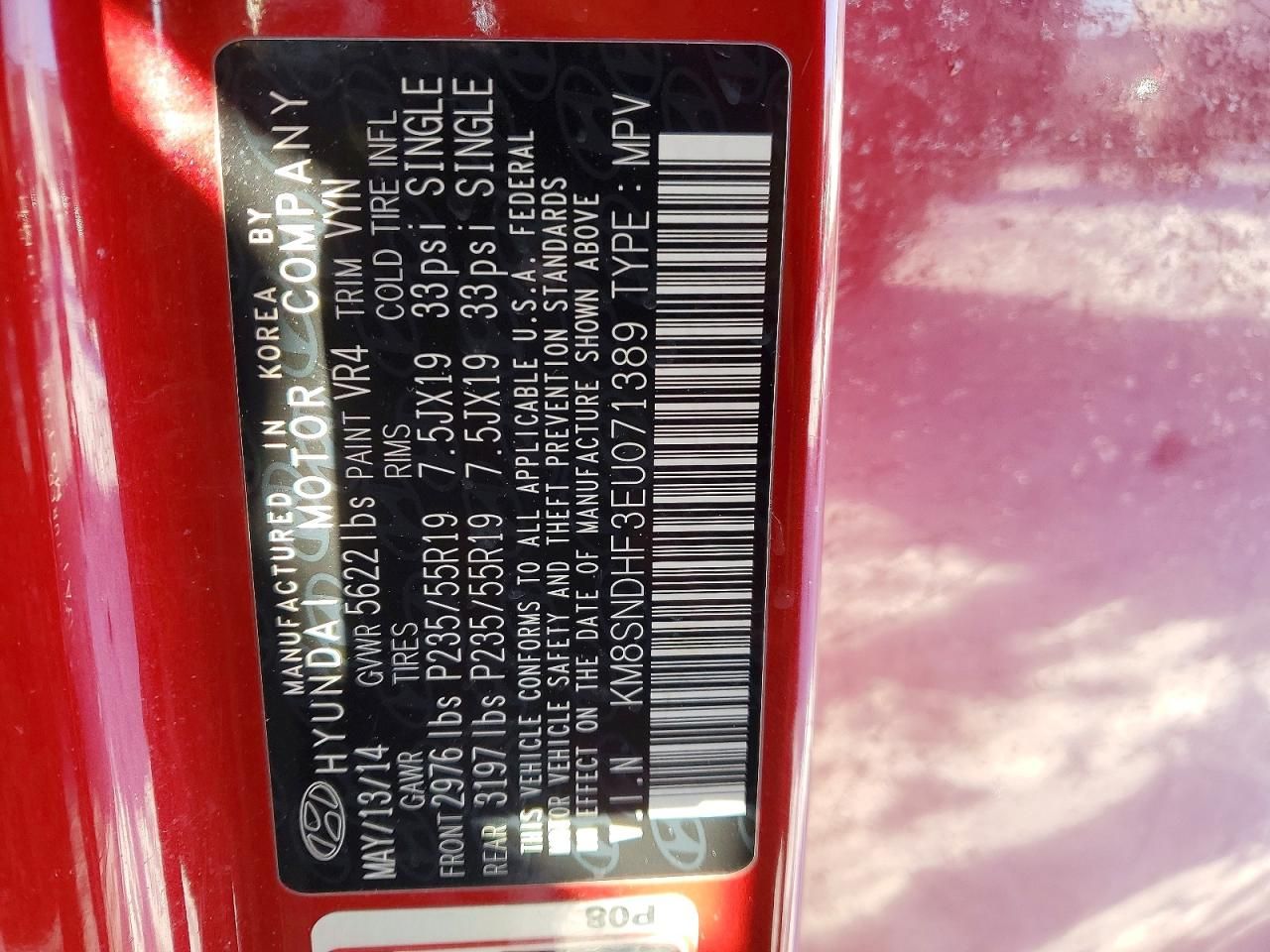 2014 Hyundai 2014 Hyun Santa fe g