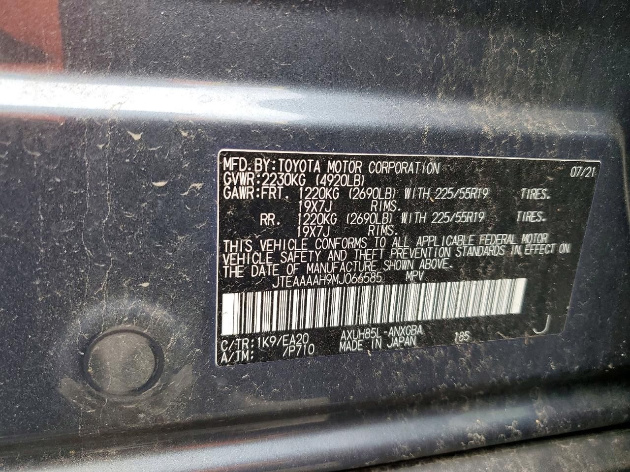 2021 Toyota Venza le