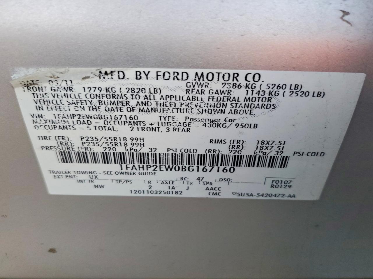 2011 Ford Taurus sel